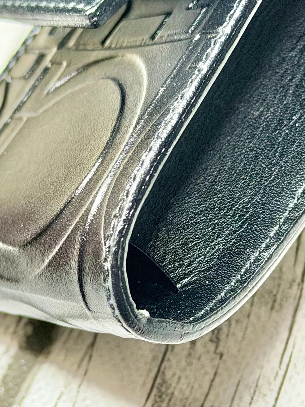 PRE LOVED Salvatore Ferragamo Gancini-embossed mini pouch
